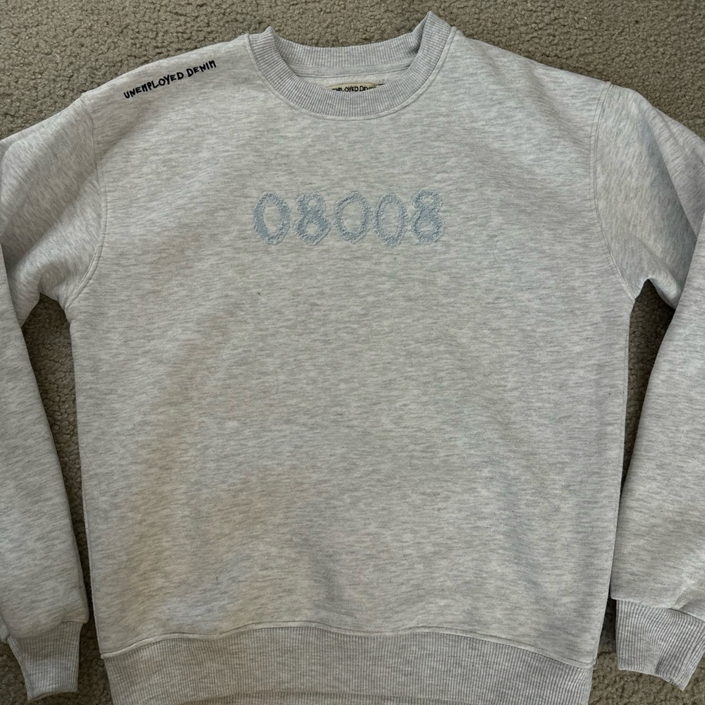 Unemployed Denim Custom Denim Patch Sweatshirt